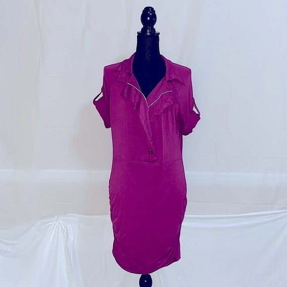 Aziz Pink Short Sleeve Dress Size Large - Picture 1 of 5